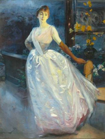Portrait de madame Roger Jourdain, femme du peintre, (1886 ou 1896), huile sur toile, 200 x 153 cm.