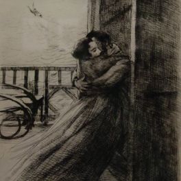L'amour (1885-1887) extrait de la "La femme" : suite de douze planches gravées à l’eau-forte, à la pointe sèche et à l’aquatinte.