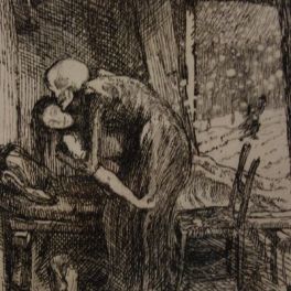 La Mort compatissante ou Charitable (de la série «Elle»), (1900-1901) eau forte.