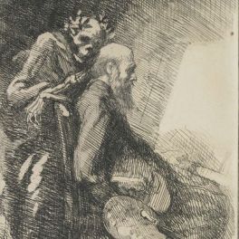 Exigeante ou Le Peintre et la Mort (de la série «Elle»), (1900-1901) eau forte, 14,2 x 11,4 cm.