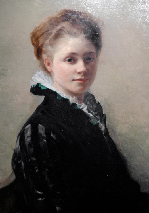 Détail du Portrait de Jeanne Gorges, (1874). Huile sur toile. ©JITMF